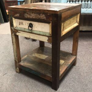 K75 4232 indian furniture reclaimed bedside table 1 drawer right
