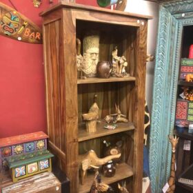 k61 3980 indian furniture narrow sheesham bookcase wood shelves left