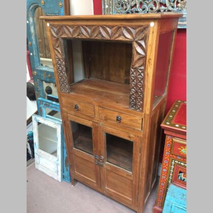 kh17 95 indian furniture teak shrine cabinet drawers main