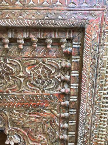 k77 IMG_2725 indian furniture carved front console table spindle unusual close right