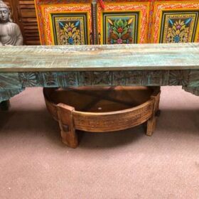 k77 IMG_2736 indian furniture bench carved blue front