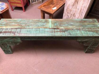 k77 IMG_2743 indian furniture bench carved green top
