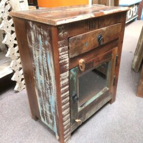 k77 IMG_3003 indian furniture bedside cabinet reclaimed glass fronted door drawer unit main