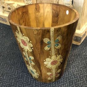 k77 IMG_4307 indian furniture hand painted waste bin planter large side