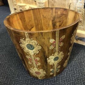 k77 IMG_4307 indian furniture hand painted waste bin planter large