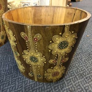 k77 IMG_4307 indian furniture hand painted waste bin planter small back