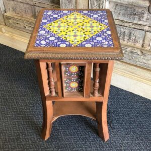 k77 IMG_4363 indian furniture hand painted side table stand ceramic tile main