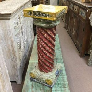 k77 IMG_4449 indian furniture hand painted pillar side table stand corner left