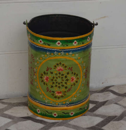 KH23-KH-122 indian waste paper bin hand painted container factory