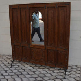 KH23 KH 248 indian furniture impressive teak screen mirror factory