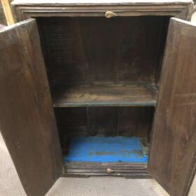 KH23 KH 053 indian furniture blue sided cabinet storage wood open
