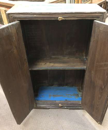 KH23 KH 053 indian furniture blue sided cabinet storage wood open