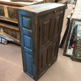 KH23 KH 053 indian furniture blue sided cabinet storage wood left