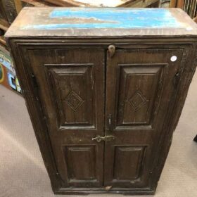 KH23 KH 053 indian furniture blue sided cabinet storage wood top