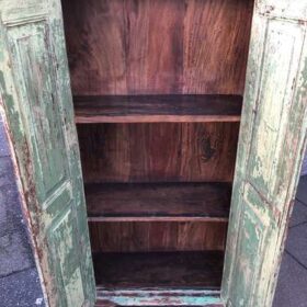 KH23 KH 060 indian furniture cabinet shallow green open