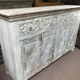 k77 IMG_4158 indian furniture sideboard white carved sunburst left