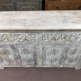 k77 IMG_4158 indian furniture sideboard white carved sunburst top