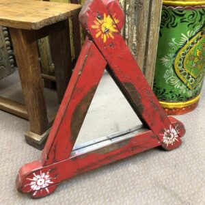 kh23 041 a indian accessory triangular mirrors red goods carrier warning left