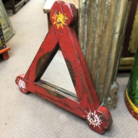 kh23 041 a indian accessory triangular mirrors red goods carrier warning right