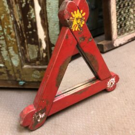 kh23 041 b indian accessory triangular mirrors red goods carrier warning left