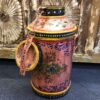 KH23 098 indian accessory gift hand painted milk churn pink main