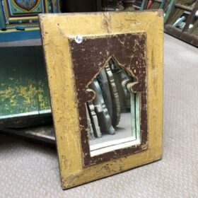 KH23 KH 085 indian furniture mirror small coloured ochre main