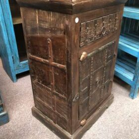 KH23 KH 105 indian furniture cabinet with metal banding drawer cupboard left