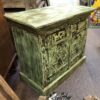 KH23 KH 091 indian furniture carved green cabinet mini main