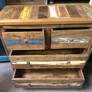 KH23 KH 169 indian furniture reclaimed chest of drawers open