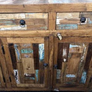 KH23 KH 170 indian furniture sideboard reclaimed large retro drawers cupboards close front