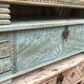 KH23 KH 185 indian furniture pale blue storage trunk sultan left