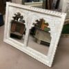KH23 KH 194 indian furniture double carved white mirror main