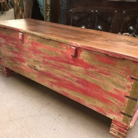 KH23 KH 216 indian furniture red and green sultans trunk back