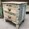 KH23 KH 228 indian furniture chunky carved drawers bedside table main