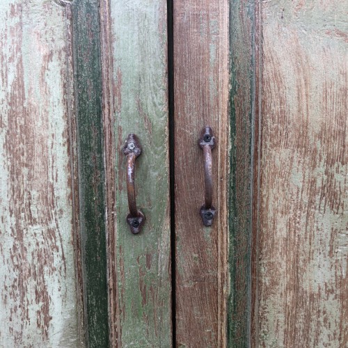 kh23 184 indian furniture green door sideboard old