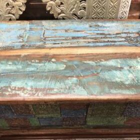 kh23 kh 172 indian furniture carved block storage trunk top