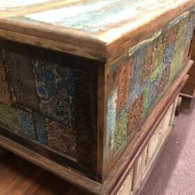 kh23 kh 172 indian furniture carved block storage trunk left