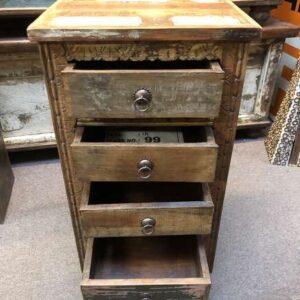 kh23 kh 173 indian furniture carved front 4 drawers open