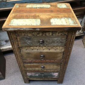 kh23 kh 173 indian furniture carved front 4 drawers top