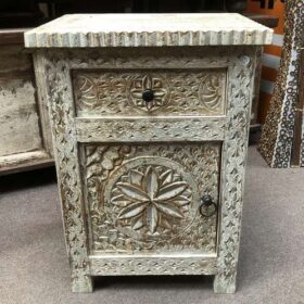 kh23 kh 208 indian furniture carved front bedside table front