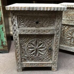 kh23 kh 208 indian furniture carved front bedside table forward