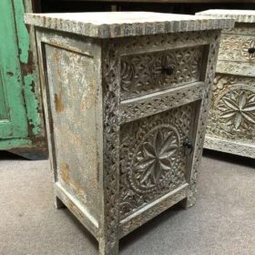 kh23 kh 208 indian furniture carved front bedside table leftside