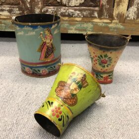 K78 2626 indian accessory gift small hand painted pots set