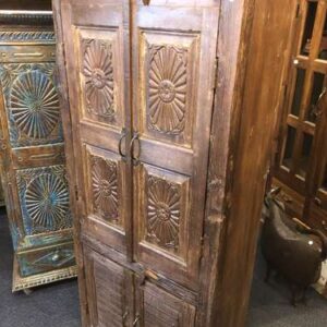 K78 2635 indian furntirue large carved door cabinet teak right