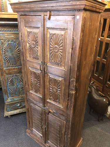 K78 2635 indian furntirue large carved door cabinet teak right