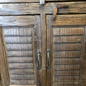 K78 2635 indian furntirue large carved door cabinet teak slats
