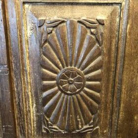 K78 2635 indian furntirue large carved door cabinet teak close up