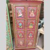 K78 2811 indian furniture large red painted cabinet hand main