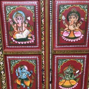 K78 2811 indian furniture large red painted cabinet hand figures