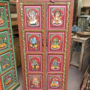 K78 2811 indian furniture large red painted cabinet hand front